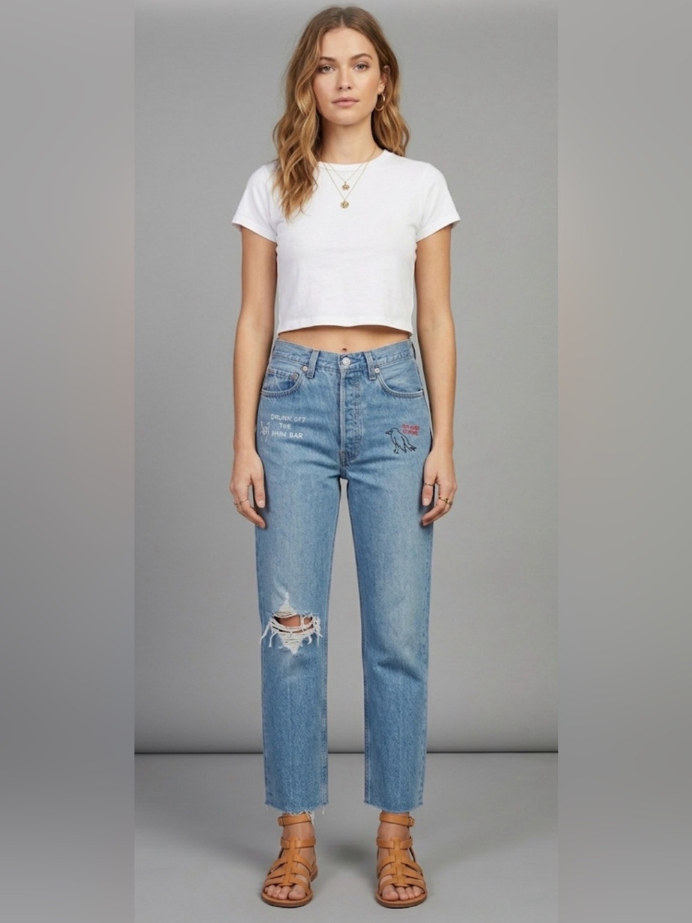 Reformation x Ilana Kohn Custom Reworked Vintage Levi's 501 Jeans Sz 28